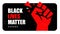 A simple black card with the text Black lives matter