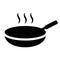 Simple, black cooking pan silhouette. Hot saucepan silhouette