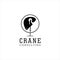Simple black crane bird logo design idea for company brand