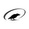 simple black crow raven logo design vector sign illustrations