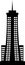 Simple black flat drawing of the WOOLWORTH BUILDING, NEW YORK CITY
