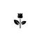 Simple black flower icon glyph. Herbal blossom black silhouette