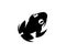 Simple black frog swimming art logo design inspiration