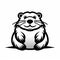 Simple Black Line Icon Design For Beaver