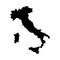 Simple black map Italy isolated sign vector illustration