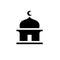 Simple Black Mosque Icon, Islamic Silhouette, Vector Illustration Design