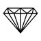 Simple black outline diamond vector icon