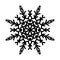 Simple black snowflake icon, vector flat single black color shape isolated on white. Christmas sigh