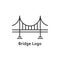 Simple black thin line bridge logo