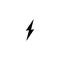 Simple black thunder icon. Thunderbolt and flash lighting sign