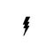 Simple black thunder icon. Thunderbolt and flash lighting sign