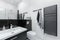 Simple black and white bathroom