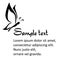 Simple black and white butterfly template with sample text, beau
