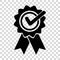 Simple Black and White Icon, Certified at transparent effect background