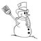 Simple black and white snowman