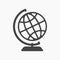 Simple black white world globus flat icon.