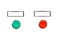 Simple blank buttons green choice beside red decision button