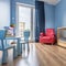 Simple blue baby room