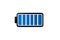 A simple blue battery icon isolated on a white background