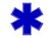 Simple blue emergency star symbol