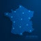 Simple blue France map background, vector