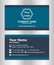 Simple blue theme business name card template vector