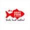 Simple bold red fish silhouette vector