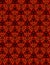 Simple botanical pattern of red tulips on a dark brown background
