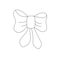 Simple bow in doodle style. Decoration for girls, hair care. Items for everyday use, creating stylish and bright look