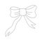 Simple bow in doodle style. Decoration for girls, hair care. Items for everyday use, creating stylish and bright look