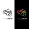 Simple brain logo with line design technology, smart logo
