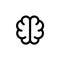 Simple brain vector icon. Solid contour line style.