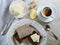 Simple Breakfast - lemon tea and rye bread with butter