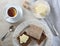 Simple Breakfast - lemon tea and rye bread with butter