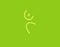 Simple bright green linear human logo icon