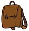 Simple brown backpack vector illustration