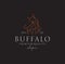 Simple Buffalo Logo Luxury Vintage in a line an outline flat design style Vector. Bison , Bull logo Retro icon line art