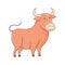Simple Bull colored vector illustration