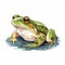 Simple Bullfrog Clip Art With White Margins And Background