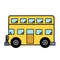 Simple bus with two floors on white background