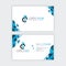 Simple Business Card with initial letter CB rounded edges with a blue and gray corner decoration.