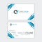 Simple Business Card with initial letter CY rounded edges with a blue and gray corner decoration.