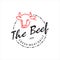 Simple butchery beef logo badge template