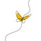 Simple Butterfly. Continuous line drawing. Vector illustration minimalist design