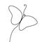 Simple Butterfly. Continuous line drawing. Vector illustration minimalist design