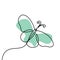 Simple Butterfly. Continuous line drawing. Vector illustration minimalist design