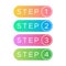 Simple button step 1 to 4 full color