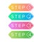 Simple button step 1 to 4 full color