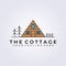 simple cabin cottage lodge logo homestead vector illustration design