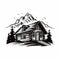 Simple Cabin House In The Mountains Vector Illustration